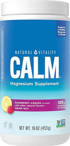 Calm, Magnesium Citrate Supplement, Anti-Stress Drink Mix Powder, Gluten Free, Vegan, & Non-GMO, Raspberry Lemon, 16 oz in Pakistan