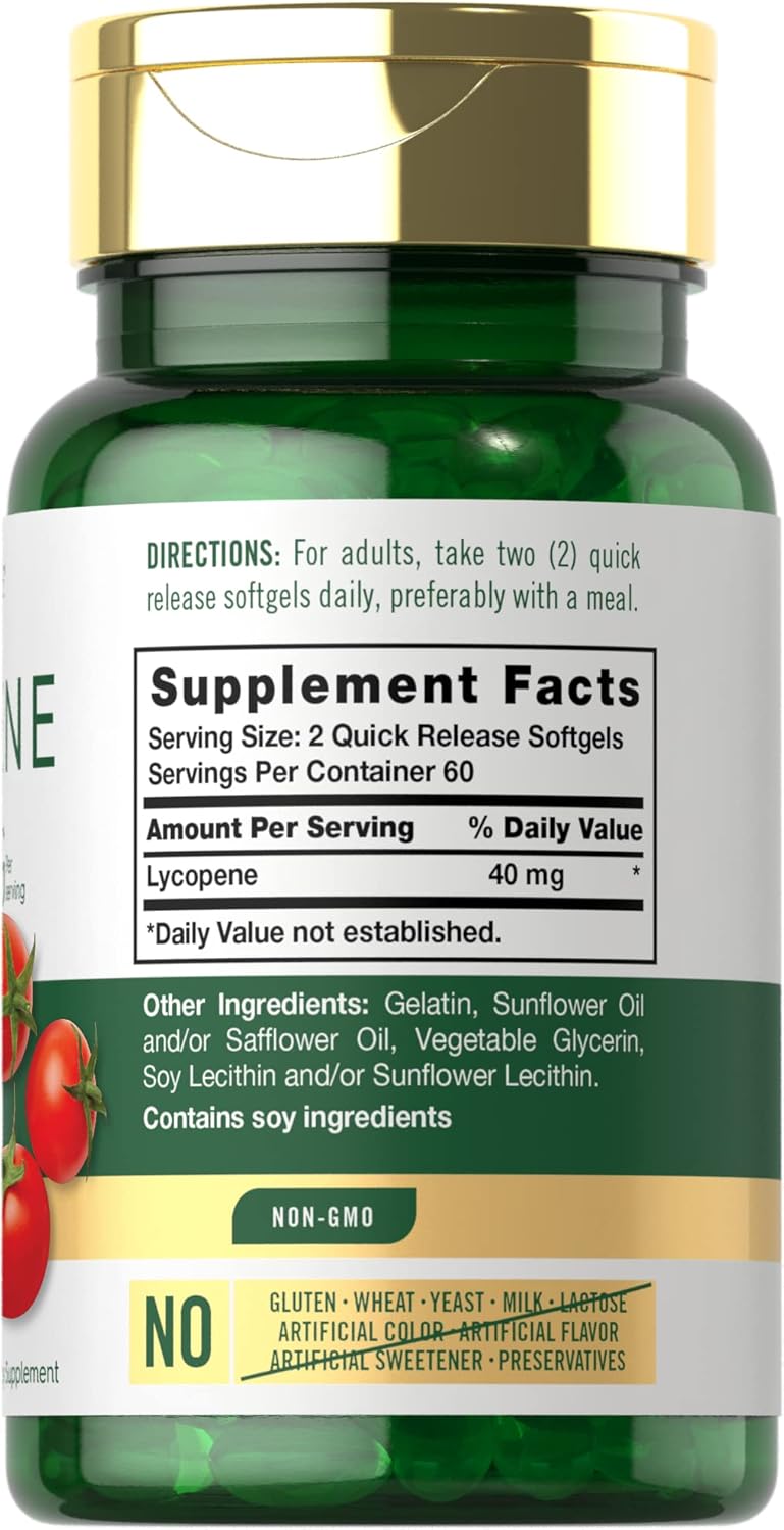 Carlyle Lycopene 40mg | 120 Softgels | Naturally-Occurring Carotenoid | Non-GMO & Gluten Free Supplement