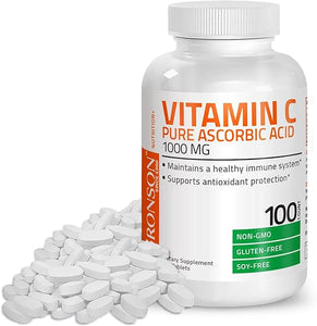 Vitamin C 1000 mg Premium Non-GMO Ascorbic Acid - Maintains Healthy Immune System, Supports Antioxidant Protection - 100 Tablets in Pakistan