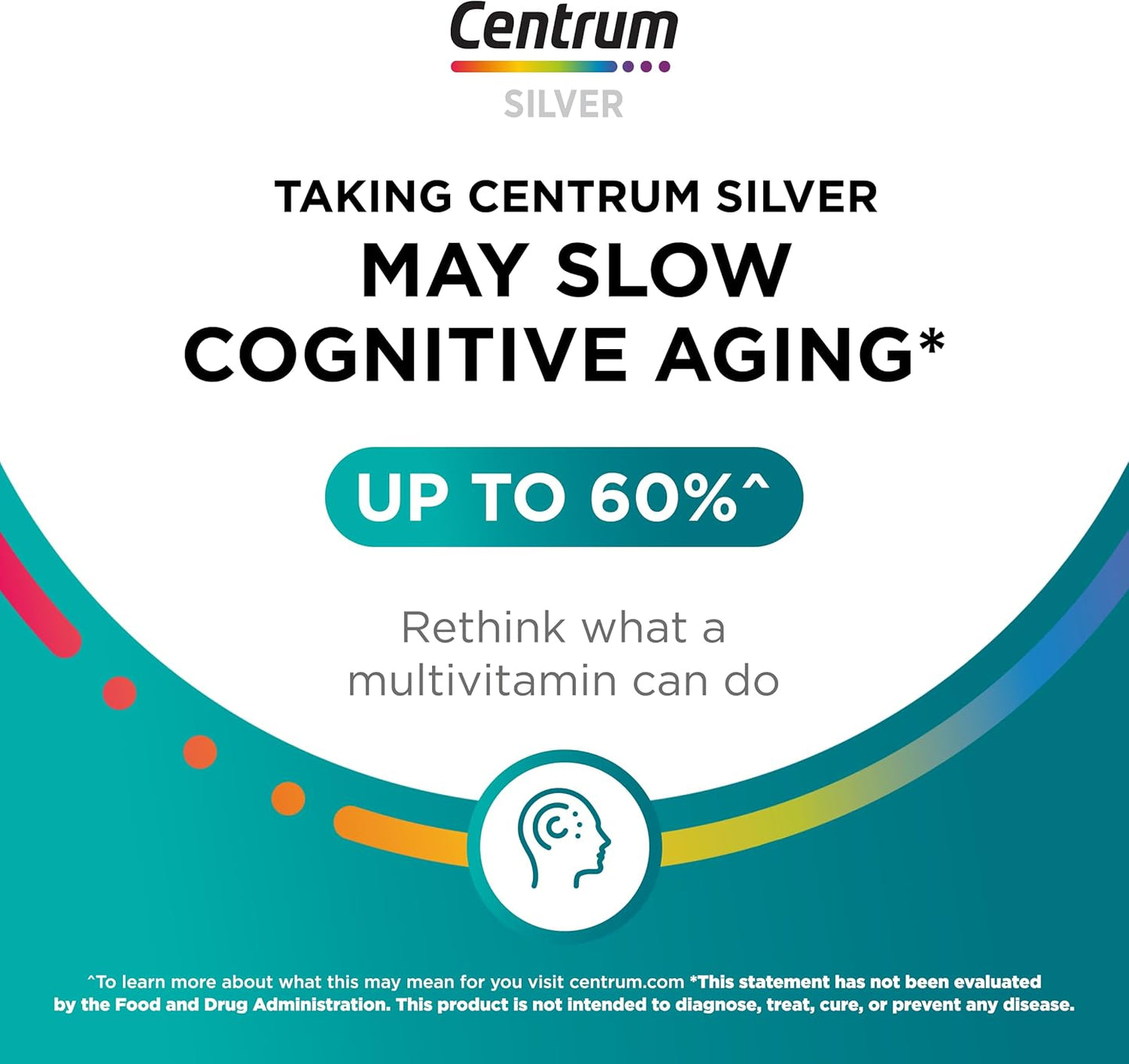 Centrum Silver Men's 50+ Multivitamin with Vitamin D3, B-Vitamins, Zinc for Memory and Cognition - 200 Tablets