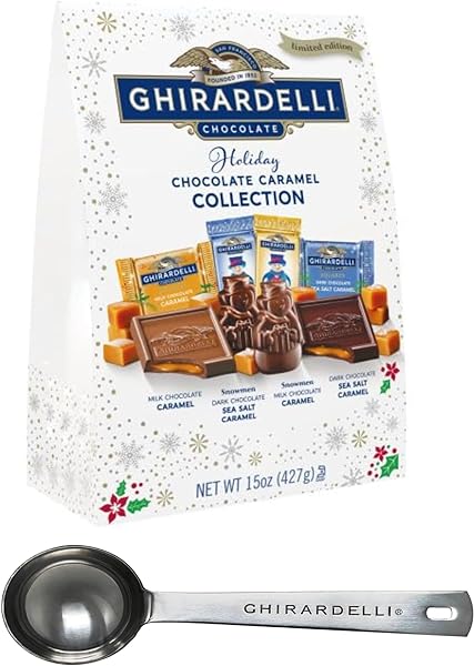 Holiday Chocolate Caramel Collection XL Bag 15 Oz with Ghirardelli Stamped Spoon in Pakistan in Pakistan