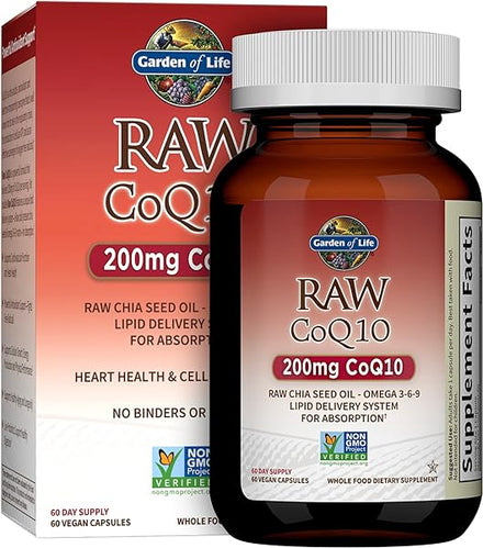 Vegetarian Omega 3 6 9 Supplement - Raw CoQ10 Chia Seed Oil Whole Food Nutrition with Antioxidant Support, 60 Capsules in Pakistan