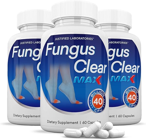 Justified Laboratories (3 Pack) Fungus Clear Max Pills 40 Billion CFU Probiotic 180 Capsules in Pakistan in Pakistan