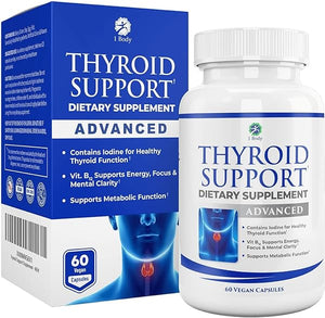 Thyroid Support Supplement with Iodine - Energy & Focus Support Formula - Vegetarian & Non-GMO - Vitamin B12 Complex, Zinc, Selenium, Ashwagandha, Copper & More 30 Day Supply in Pakistan