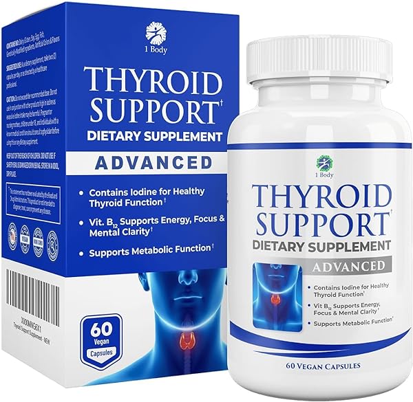 Thyroid Support Supplement with Iodine - Energy & Focus Support Formula - Vegetarian & Non-GMO - Vitamin B12 Complex, Zinc, Selenium, Ashwagandha, Copper & More 30 Day Supply in Pakistan in Pakistan