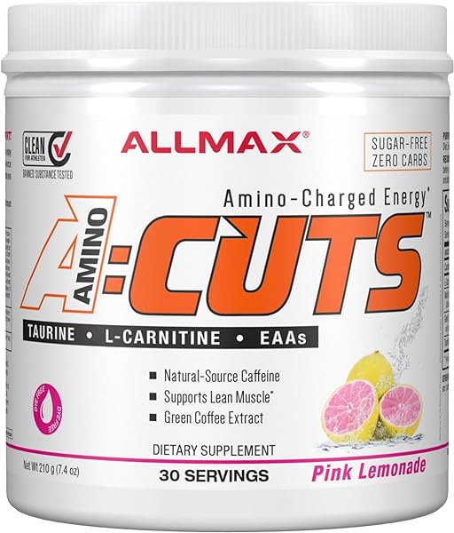 AMINOCUTS (ACUTS), Amino-Charged Energy Drink with Taurine, L-Carnitine, Green Coffee Bean Extract, Pink Lemonade, 30 Servings in Pakistan in Pakistan