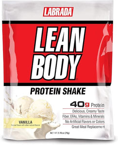 Lean Body MRP All-In-One Vanilla Meal Replacement Shake. 40g Protein Whey Blend, 8g Healthy Fats EFA's & Fiber, 22 Vitamins and Minerals , No artificial color, Gluten Free, (80 MRP Packets) in Pakistan