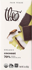Chocolate Coconut Organic Dark Chocolate Bar, 70% Cacao, 6 Pack | Vegan, Fair Trade in Pakistan