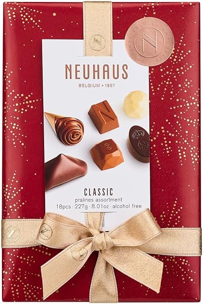 Neuhaus Belgian Chocolate Classic 2023 Holiday Ballotin 1/2 lb - 18 Pieces Assorted Milk, White & Dark Chocolate Pralines – Christmas Gift – Gourmet Chocolate Gift in Pakistan in Pakistan