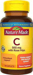 Nature Made Vitamin C 500 mg with Rose Hips, Dietary Supplement for Immune Support, 130 Caplets, 130 Day Supply in Pakistan