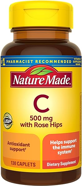 Nature Made Vitamin C 500 mg with Rose Hips, Dietary Supplement for Immune Support, 130 Caplets, 130 Day Supply in Pakistan in Pakistan