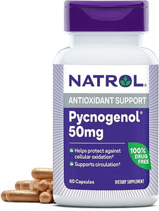 Pycnogenol Capsules, Antioxidant Protection, Supplement Protects Against Cellular Oxidation and Age-Related Damage, European Maritime Pine Bark Extract, Supports Circulation, 50 mg, 60 Count in Pakistan