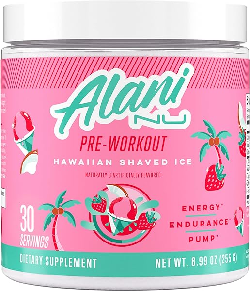 Pre Workout Powder Hawaiian Shaved ICE | Amino Energy Boost | Endurance Supplement | Sugar Free | 200mg Caffeine | L-Theanine, Beta-Alanine, Citrulline | 30 Servings in Pakistan in Pakistan