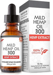 Mild Hemp Oil 300mg - 100% Organic Hemp Drops - Rich in Omega Fatty Acids 3 6 9 - Grown and Made in USA - with MCT Oil in Pakistan