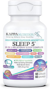 KAPPA NUTRITION Sleep 5, Sleep Aid, 60-Day Supply, Non-Habit Forming Vegan Capsules Natural Sourced Ingredients for Easier Bedtime, Herbal Supplement, Melatonin, Valerian Root, Chamomile Non-GMO in Pakistan