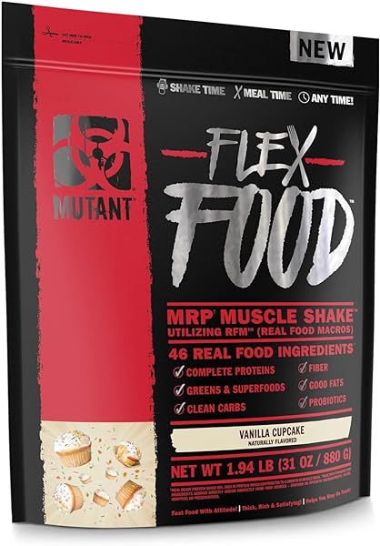 Flex Food| MRP Complete Nutrition |Real Whole Food Ingredients | Vanilla Cupcake | 31 oz/1.94 lb | 20 Serving in Pakistan