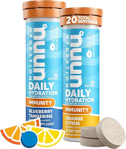 Nuun Hydration Immunity Electrolyte Tablets With 200mg Vitamin C, Blueberry Tangerine and Orange Citrus Flavors, 2 Pack (20 Servings) in Pakistan