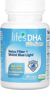 Life’s DHA Kids & Teens with Lutein – Helps Filter & Shield Blue Light – Daily Supplement to Support Eye Health and Brain Health - Non-GMO - 60 Softgels, Multi in Pakistan