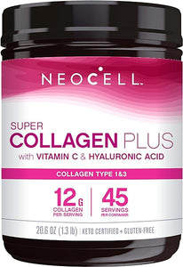 Super Collagen Powder, Collagen Plus includes Vitamin C & Hyaluronic Acid, Promotes Healthy Hair, Beautiful Skin, & Nail Support, Collagen Type 1 & 3, 12g Collagen per Serving, 20.6 Oz in Pakistan
