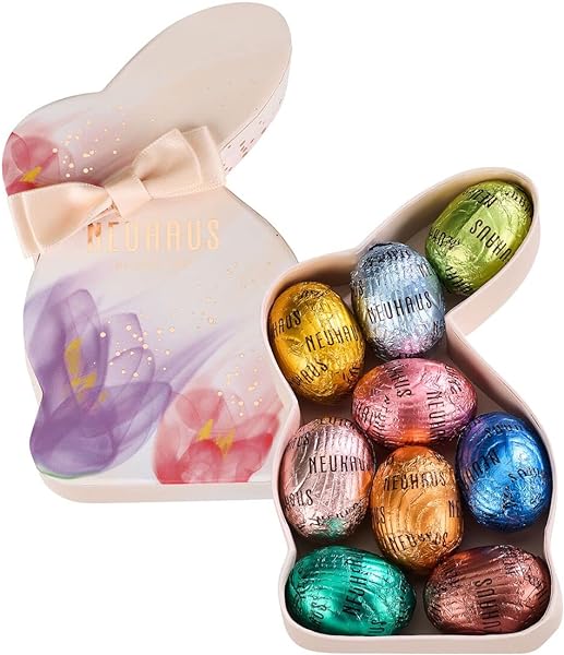 Neuhaus Belgian Chocolate Pink Easter Bunny Gift Box – 9 Chocolate Eggs Assorted Milk, White & Dark Chocolate – Easter Egg Assortment – Easter Gift – Pink in Pakistan in Pakistan