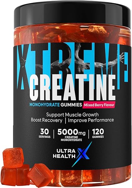 Creatine Monohydrate Gummies Mixed Berry for Men & Women, 100% Creatine Mixed Berry Gummies, 5g per Serving + Vegan, Sugar Free + Strength, Energy, Muscle & Booty Gain - 120 Count in Pakistan