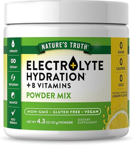 Nature's Truth Electrolytes Powder | No Sugar | Vegan, Non-GMO & Gluten Free Supplement for Hydration | with B Vitamins | Refreshing Lemon Flavor in Pakistan