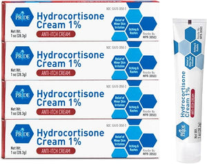 MED PRIDE Hydrocortisone Cream 1%| Pack of 4, 1 Oz Tubes | Anti-Itch Topical Ointment for Redness, Swelling, Itching, Rash & Dermatitis, Bug/ Mosquito Bites, Eczema & Hemorrhoids, First Aid Essential in Pakistan