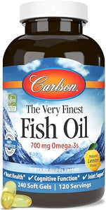 The Very Finest Fish Oil, 700 mg Omega-3s, Norwegian Fish Oil Supplement, Wild Caught Omega 3 Fish Oil, Sustainably Sourced Fish Oil Capsules, Omega 3 Supplement, Lemon, 240 Softgels in Pakistan