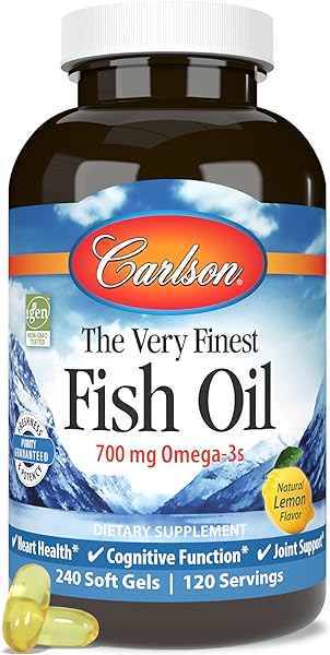 The Very Finest Fish Oil, 700 mg Omega-3s, Norwegian Fish Oil Supplement, Wild Caught Omega 3 Fish Oil, Sustainably Sourced Fish Oil Capsules, Omega 3 Supplement, Lemon, 240 Softgels in Pakistan in Pakistan