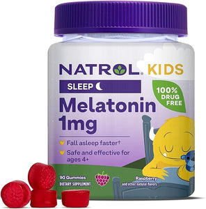 Kids Melatonin 1mg, Supplement for Restful Sleep, Sleep Gummies for Children, 90 Raspberry-Flavored Melatonin Gummies, 90 Day Supply in Pakistan