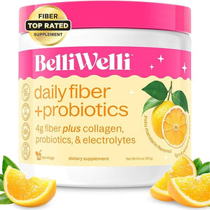 Fiber Supplement by BelliWelli with Added Collagen, Probiotics, and Electrolytes | Supports Digestive Health and Regularity | Orange Yuzu Mandarin - 16 Servings in Pakistan