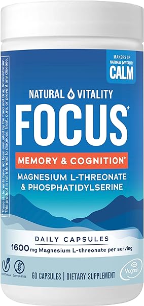 Focus, Magnesium L-Threonate and Phosphatidylserine Nootropic Brain Supplements for Memory, Focus, and Cognition, Gluten Free, Vegetarian, 60 Capsules in Pakistan in Pakistan