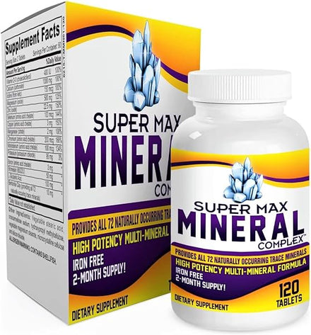 2-Month Multimineral Supplement (Iron Free) with 72 Trace Minerals - Natural Multiminerals - High Potency Multi Mineral Supplements All-in-1 Formula - 120 Tablets in Pakistan