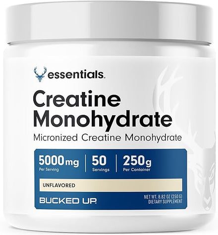 Creatine Monohydrate 250 Grams Micronized Powder, Essentials (50 Servings) in Pakistan