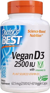 Doctor's Best Vitamin D3 2500IU with Vitashine D3, Non-GMO, Vegan, Gluten & Soy Free, Regulates Immune Function, Supports Healthy Bones, 60 Count in Pakistan