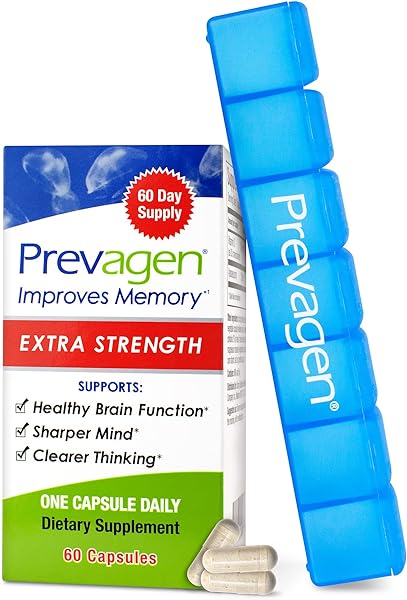 Improves Memory - Extra Strength 20mg, 60 Capsules, with Apoaequorin & Vitamin D & Prevagen 7-Day Pill Minder | Brain Supplement for Better Brain Health, Supports Healthy Brain Function in Pakistan in Pakistan