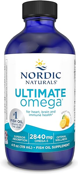 Ultimate Omega Liquid, Lemon Flavor - 4 oz - 2840 mg Omega-3 - High-Potency Omega-3 Fish Oil Supplement with EPA & DHA - Promotes Brain & Heart Health - Non-GMO - 24 Servings in Pakistan