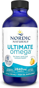 Ultimate Omega Liquid, Lemon Flavor - 4 oz - 2840 mg Omega-3 - High-Potency Omega-3 Fish Oil Supplement with EPA & DHA - Promotes Brain & Heart Health - Non-GMO - 24 Servings in Pakistan