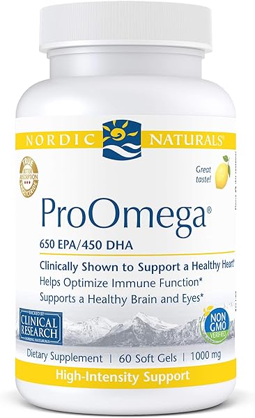 ProOmega, Lemon Flavor - 60 Soft Gels - 1280 mg Omega-3 - High Potency Fish Oil with EPA & DHA - Promotes Brain, Eye, Heart, & Immune Health - Non-GMO - 30 Servings in Pakistan in Pakistan