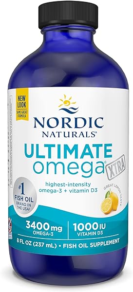 Ultimate Omega Xtra Liquid, Lemon Flavor - 8 oz - 3400 mg Omega-3 + 1000 IU Vitamin D3 - Omega-3 Fish Oil - EPA & DHA - Brain, Heart, Joint, & Immune Health - Non-GMO - 48 Servings in Pakistan in Pakistan