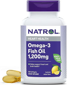Omega-3 Fish Oil Softgels, Heart Health Dietary Supplement, 1200 mg, 60 Count in Pakistan