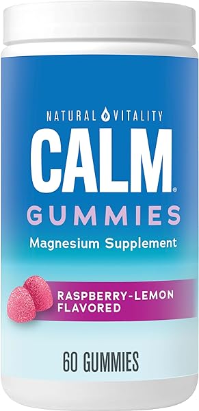 CALM, Magnesium Citrate Supplement, Stress Relief Gummies, Supports a Healthy Response to Stress, Gluten Free, Vegan, Raspberry Lemon Flavored, 60 Gummies in Pakistan