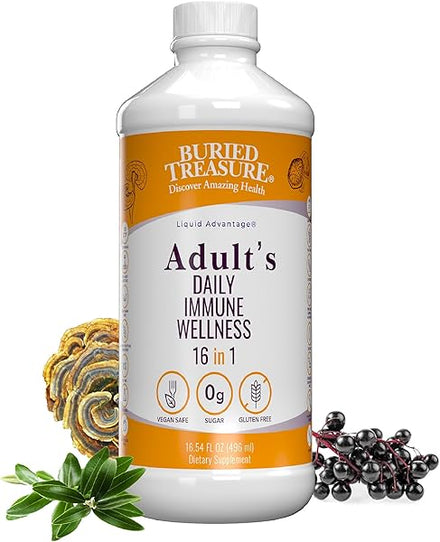 Buried Treasure Adult Daily Immune Wellness 16 Fl oz. Immune Booster with Elderberry Echinacea, Vitamins in Pakistan