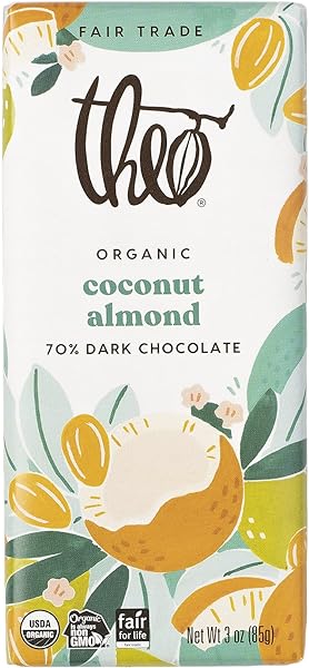 Chocolate Limited Edition Coconut Almond Organic Dark Chocolate Bar, 70% Cacao, 6 Pack | Vegan, Fair Trade in Pakistan