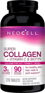 Super Collagen With Vitamin C and Biotin, Skin, Hair and Nails Supplement, Includes Antioxidants, Tablet, 270 Count, 1 Bottle in Pakistan