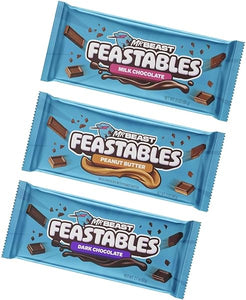 Feastables Mr Beast Chocolate Bar Peanut Butter, Dark Chocolate and Milk Chocolate Bars (3 pack) by FANTASTY MALL in Pakistan