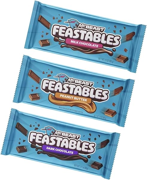 Feastables Mr Beast Chocolate Bar Peanut Butter, Dark Chocolate and Milk Chocolate Bars (3 pack) by FANTASTY MALL in Pakistan in Pakistan