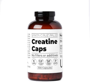 Santa Cruz Paleo Creatine Capsules, Supports Muscle Growth, Gluten Free, Keto, Sugar Free, Paleo, No Fillers or Additives, Creatine Monohydrate Pills 2500mg per Serving, 100 Servings, 300 Capsules in Pakistan