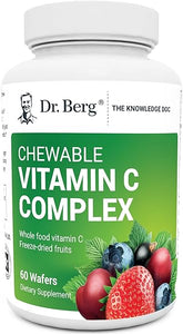 Dr. Berg's Vitamin C Complex Whole Food (60 Chewable) 100% Natural Vitamin C from Just 4 Berries, Non-GMO in Pakistan