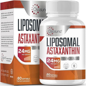 Liposomal Astaxanthin Supplement 24 MG, Maximum Absorption, Antioxidant Stronger Than VIT C, Non-GMO & Gluten Free - 60 Softgels(2 Months Supply) in Pakistan